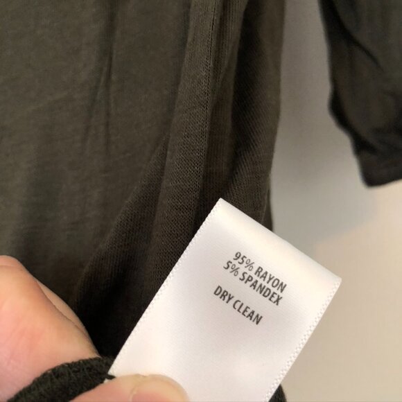 BAILEY 44 ANTHROPOLOGIE ANTHRO Off the Shoulder 3/4 Sleeve Shirt Olive Green Top - Picture 12 of 15